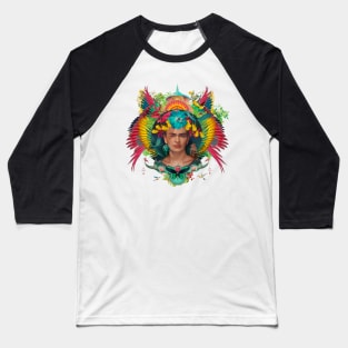 Frida Kahlo Tribute Tropical Baseball T-Shirt